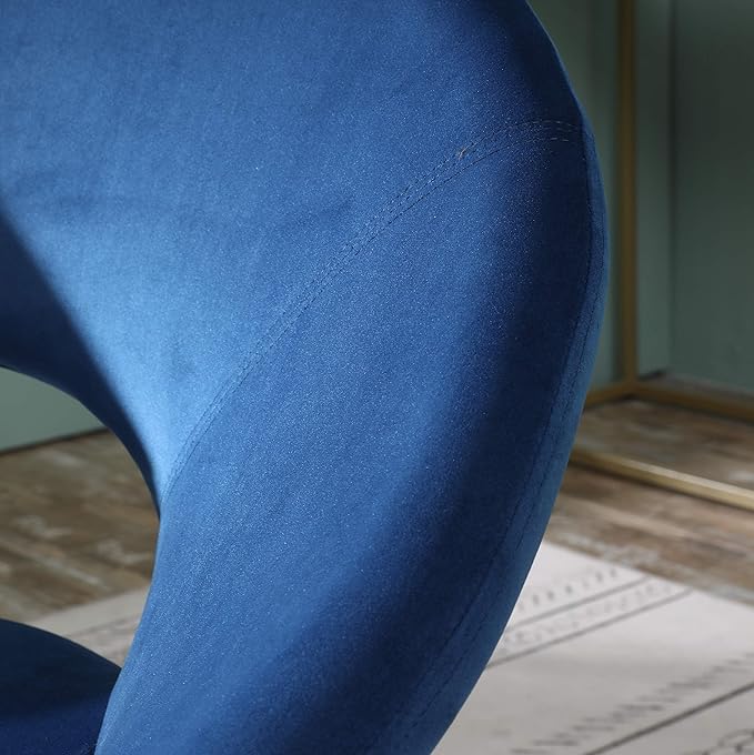 Roundhill Furniture Slatina Silky Velvet Upholstered Accent Chair with Gold Tone Finished Base Blue