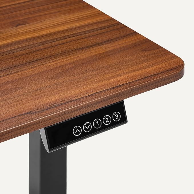 Amazon Basics Electric Standing Desk Height Adjustable Home Office Desk Black/Walnut Effect