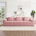 117.3 Corduroy Boneless Sectional Couch with High Density Memory Foam SofaCloud Sofa with Deep Seats and Wide Armrests3 Seater Pink Sofa for Living Room Apartments