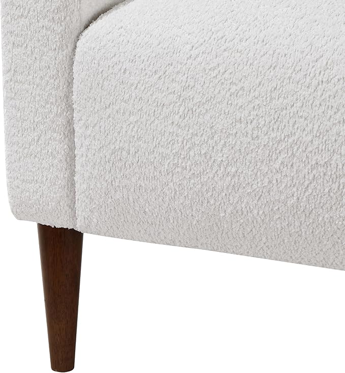 Caius Modern Arm Chair: Fabric Upholstery Pocket Spring Comfort Tapered Wood Legs for Living Room