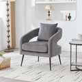 Modern Minimalist Style Open Back Accent ChairVelvet Barrel Dining Chair with Metal LegsComfortable Upholstered Single Sofa for Living RoomBedroomReceptionDining RoomCharcoal