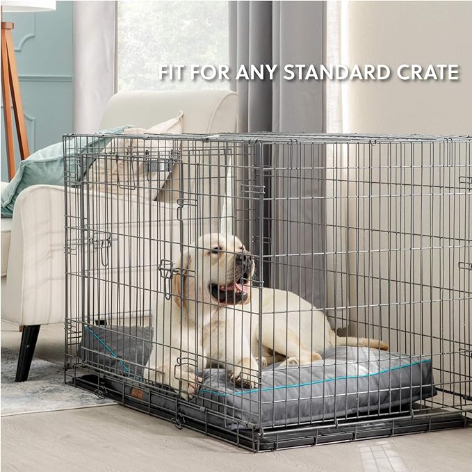 Bedsure XL Washable Dog Bed - 3 Inch Thicken Up to 100lbs Pet Mat Pillows with Removable Washable Cover Grey
