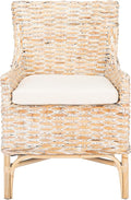 Safavieh Home Collection Cristen Rattan Cushion Accent Chair Natural White Wash/White (ACH6513A)