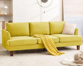 89 3-Seater Sofa Deep Seat Sofa with Comfy Cushion Mid Century Modern Couches for Living Room Upholstered Comfy Sofa Couch for Bedroom Apartment Yellow