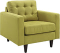 Modway EEI-1013-WHE Empress Mid-Century Modern Upholstered Fabric Armchair in Wheatgrass