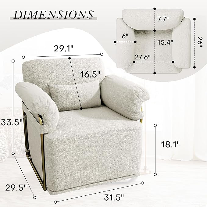 MASAKA B&ampW Classic Square Swivel Recliner Chair Manual Rocking Recliner- Upholstered Living Room Rocker for Living Room &amp Small Spaces