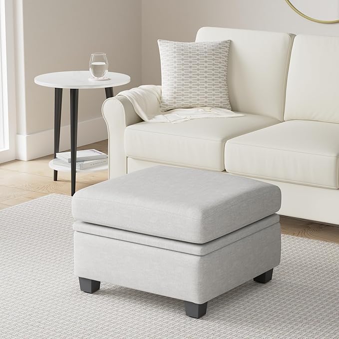 Ottoman Module for Modular Sectional Sofa Storage Ottoman Seat for Convertible Sectional Sofa Couch Grey