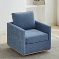 360° Swivel Accent Chair Square Modern Comfy Chair with Metal Base &amp Thicked Cushion Upholstered Lounge Reading Armchair Cloud Sofa Chairs for Living Room Bedroom Office Club(Chenille Blue)
