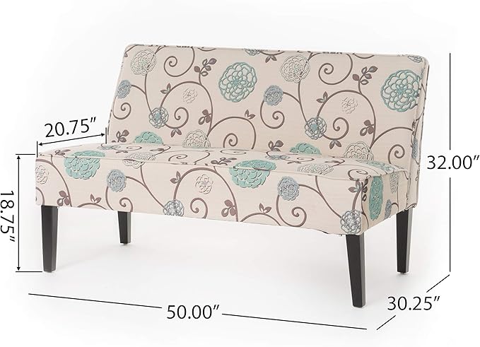Christopher Knight Home Dejon Fabric Love Seat White And Blue Floral