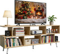 Lightdot 65 Inch TV Stand up to 75 Inch TVs Large Storage for Collection with 8 Open Shelves Sturdy Media Console Table for Living Room/Entrance/Kitchen/Sofa Cabinet Easy Assembly Walnut