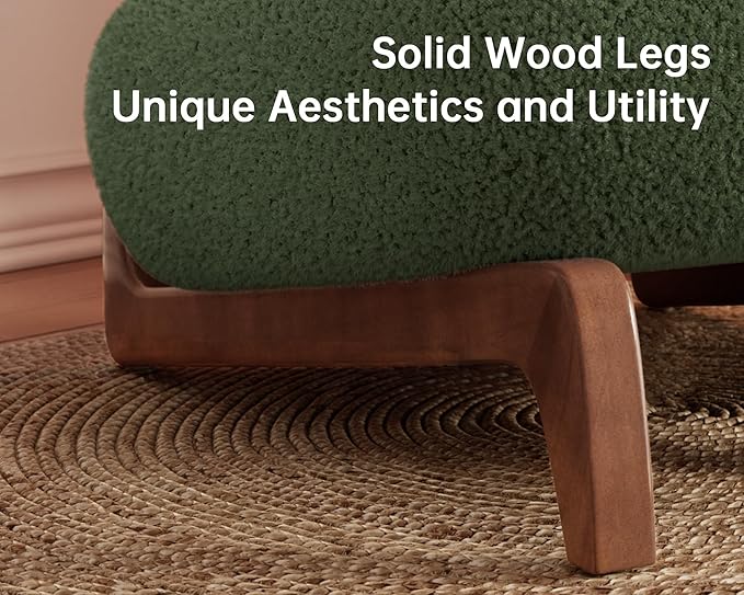 Morden Fort Modern Accent Chairs Set of 2 Sturdy Tilted Wood Legs with Thick Cushion Comfy Lumbar Pillow Armless Reading Chairs for Living Room Lounge Bedroom - Forest Green
