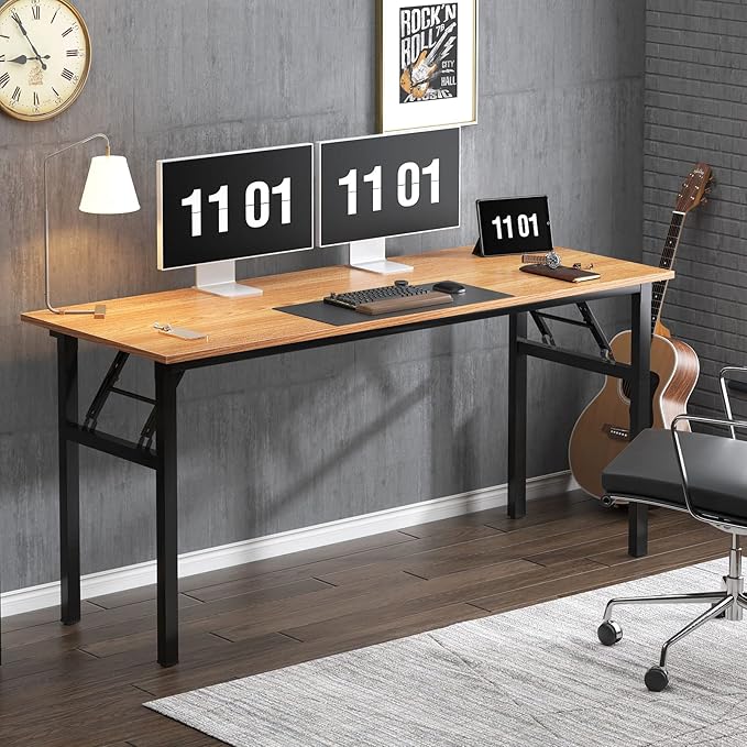 sogesfurniture Computer Desk Office Desk 59.8Inch Folding Table Laptop Desk Computer Table Workstation with BIFMA Certification No Assembly RequiredBlack BHUS-AC5-15260BB