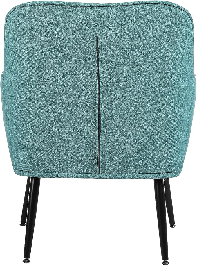 Modern Mid Century Chair Linen Sherpa Armchair for Living Room Bedroom Office Easy Assemble(Green) TW965