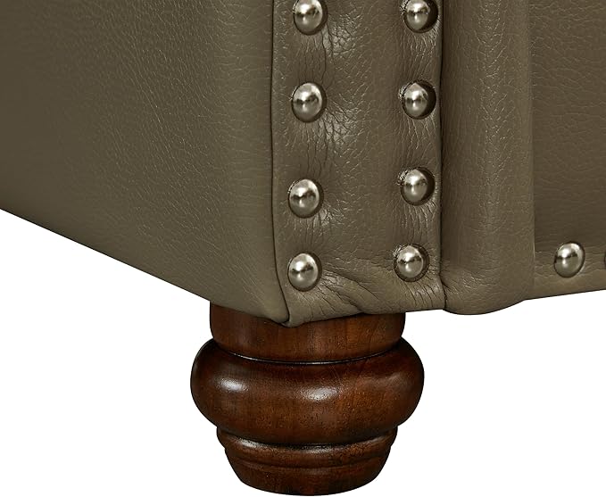 Loveseat Velvet Fabric Two- Seater Couch Buckle Design and Rivet Decoration Deep Seated Double Sofa Suitable for Living Room Bedroom Apartment Hotel etc (Light Green)