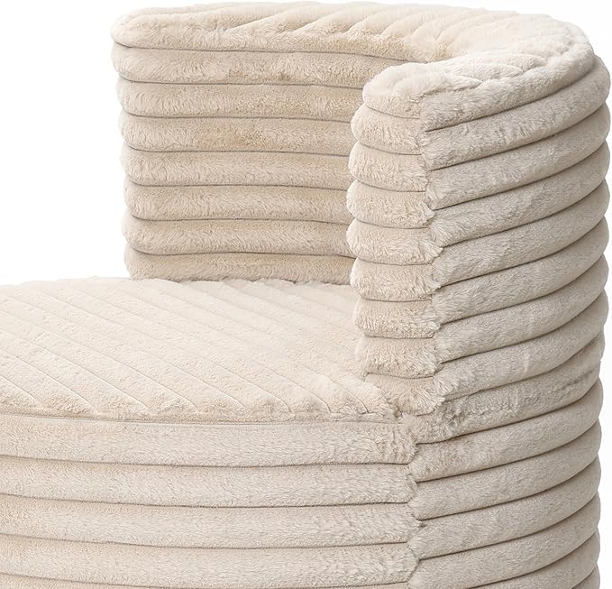 LuxenHome Swivel Barrel Accent ChairModern Upholstered Boucle Armless Chair with 360 Degree for Living Room Bedroom NurseryElegant Comfy Single Sofa Club Chair with Soft Padded ArmrestLight Brown