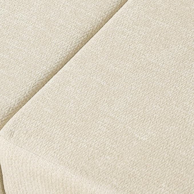 Modular Sectional Sofa with Convertible Sleeper Chenille Fabric 2-in-1 Couch Bed with Reversible Chaise Adjustable Modular Sofas for Living Room Beige