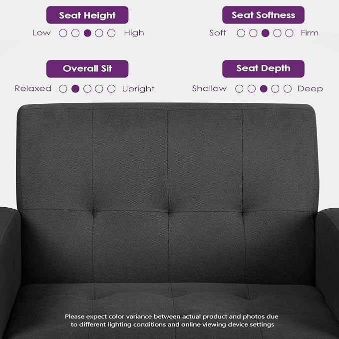 TYBOATLE Accent Chair Living Room Chairs Cozy Tufted Mid Century Modern Accent Chairs with Arms for Bedroom Comfy Reading Arm ChairSmall Chairs for Small SpacesLiving RoomOffice (1 Dark Grey)