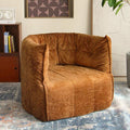 N&ampV Mid Century Brigantin Deep Relaxation Sofa Soft Premium Chenille for Living Room Bedroom and Office (Brown Single)