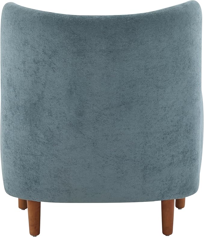 Christopher Knight Home Dolly Mid-Century Modern Velvet Upholstered Wingback Club Chair Living Room Lounge Chair for Relaxation Reading Armchair Solid Wood Living Room Accent Chair Aqua Blue+Brown