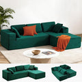 LUCKLIFE 105” Sectional Boneless Couch Modular Cloud Corduroy Fabric Sofa for Living Room Bedroom with Deep Seat Wide Arms and High-Density Foam No Assembly (EG L Shape with Right Facing Chaise)