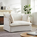 47.2 Oversized Accent Chair with Dual-Port Charging Modern Design Base&ampArmrest Throw Pillows Deep and Wide Seat Cloud-Like Comfy Single Sofa Chenille Armchair for Living Room&ampApartment