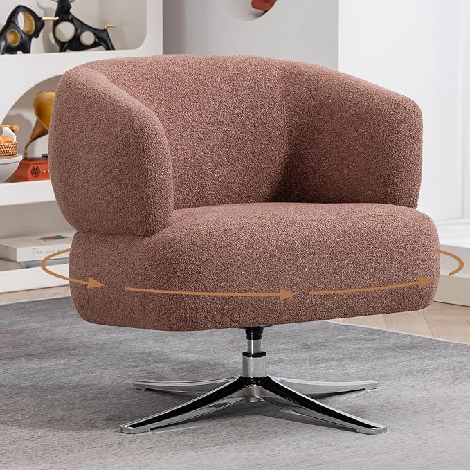 360 Swivel Recliner Chairs for Adults Lazyboy Recliner Chair with Adjustable Backrest and FootrestChenille Small Recliners for Small Spaces Living Room Bedroom (Red)