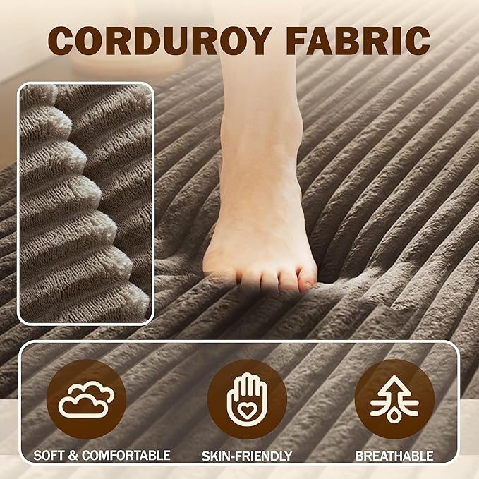 78 Full Size Floor Sofa Folding Queen Sleeper Couch Futon Loveseat Sofa Plush Corduroy Foam-Filled Couch Bed Fold Mattress Bed for Living Room Guest Use Office Apartment Coffee