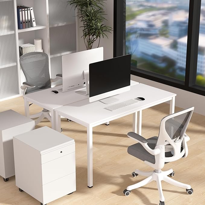 Computer Desk for Small SpaceModern Simple Laptop DeskComputer Table Study Writing Desk for Home OfficeDining RoomLiving Room (White 55 * 23.5in)