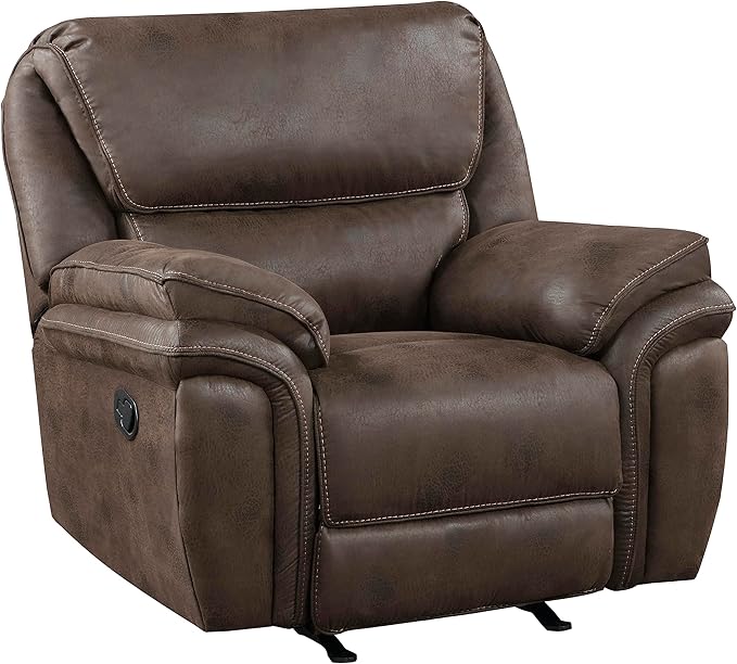 Lexicon Dorritt Microfiber Manual Rocker Reclining Chair Brown