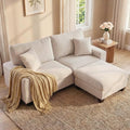 DOPEDIO L-Shaped Sectional Sofa with Storage Ottoman Modern Chenille Recliner Loveseat Removable Couch Covers Pocket Spring Cushions Solid Wood Frame Easy to Install (71.25inch Beige)