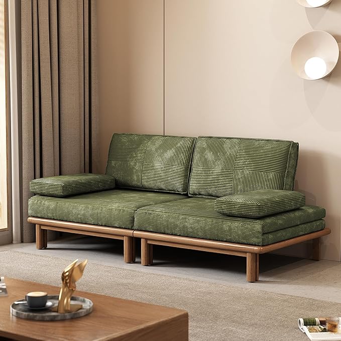 Lartis 78.7 Sofa Bed Sleeper Pull Out Couch Modern Couch Convertible Modern Futon for Living Room/Apartment/Bedroom Modular Design SofaFull Solid Wood Frame