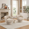 2Pcs Camel Swivel Barrel Chair 360° Upholstered Accent Chair Hollowed-out Back Modern Velvet Round Barrel Chair Cone Swivel Base Living Room Small Chair for Bedroom Reading Nook Office