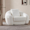 SICOTAS 49.9 Curved Convertible Sofa Couch Bed for Living Room Futon Cloud Boneless Sleeper Chair Pull Out Floor Couch with Deep Seat Single Sofa Foam Lounger No Assembly for Bedroom Apartment White
