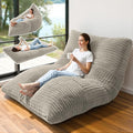 3 in 1 Giant Bean Bag Chair Convertible Bean Bag Bed for Adults and Kids Oversized Comfy Memory Foam Floor Sofa with Machine Washable Cover for Living Room Bedroom &amp Dorm(Taupe)