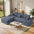 112 Modular Sectional Sofa for Living Room Convertible L-Shape Couch with OttomanCloud Boneless Couch with Layered CushionGary Corduroy