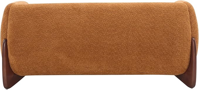 Christopher Knight Home Alma 63 Boucle Loveseat with Wood Legs 2 Seater Sofa Couches for Living Room Upholstered Couch Chair Soft Seating Lounge Sofa Chair Cozy Loveseat with Armrest Caramel