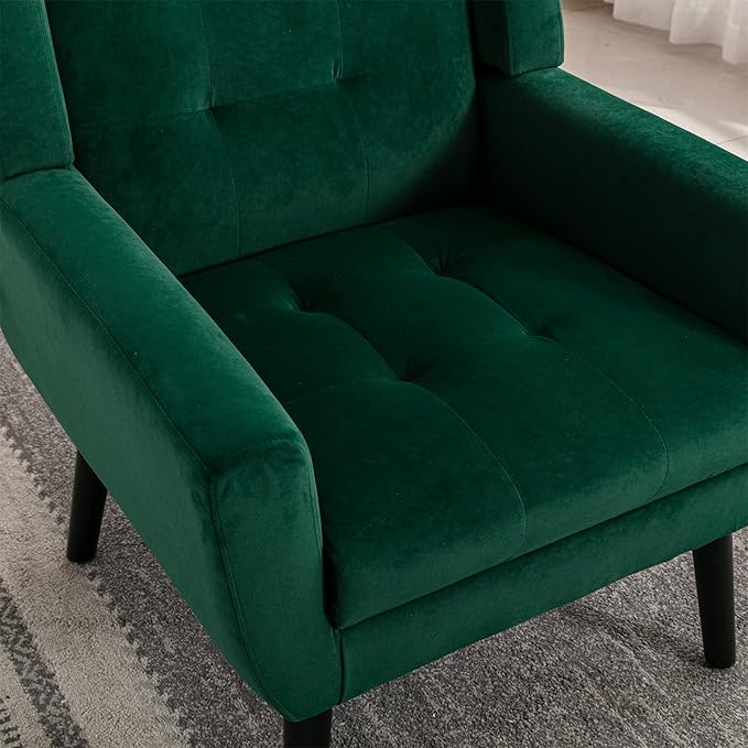 Modern Soft Velvet Material Ergonomics Accent Chair Living Room Chair Bedroom Chair Home Chair with Black Legs for Indoor Home