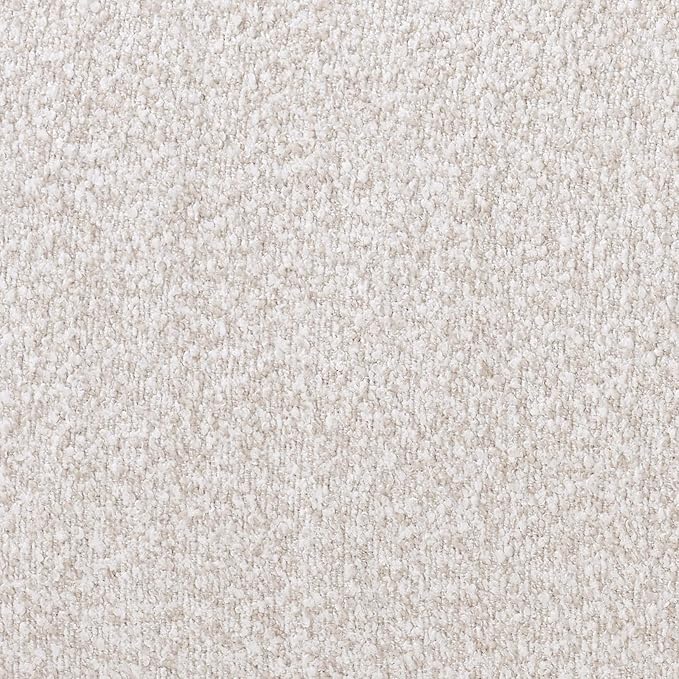 Scott Living Sabbo Beige Bouclé Swivel Chair with Walnut-Finished Solid Wood Base Comfy Swivel Accent Chair Upholstered Lounge Sofa Chair for Living Room/Bedroom Beige + Walnut