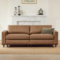 CHITA 83 Super Large Luxury Loveseat Sectional Modular Sofa FSC Certified Down Filled Modern Sofa Deep Seat Comfty Cloud Couch 2 Seat Couch Solid Wood Leg Faux Leather in Camel