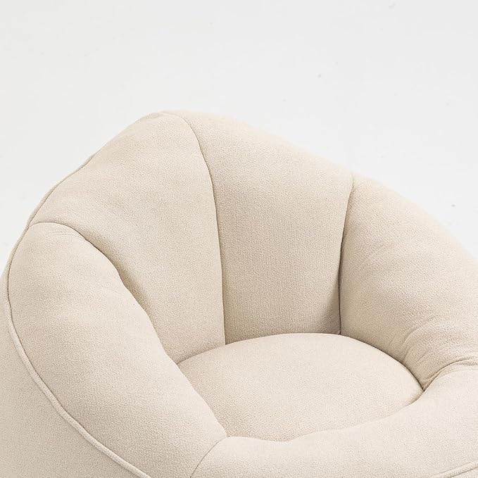 Small Bean Bag Chairs for Adults Single Sofa Chair with Ottoman Footrest Bean Bag Couch for Teens with Foam Filler Included Comfy Soft Lazy Sofa for Small Space/Living Room/Bedroom/Study
