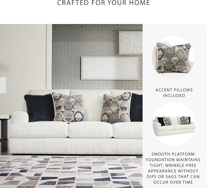 Signature Design by Ashley Karinne Coastal Sofa with Non-skid Legs White