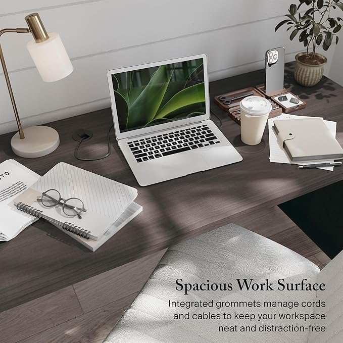 Bush Furniture 72-inch Home Office Desk with Drawers Large Computer Table for Personal Workspace Somerset Collection Storm Gray