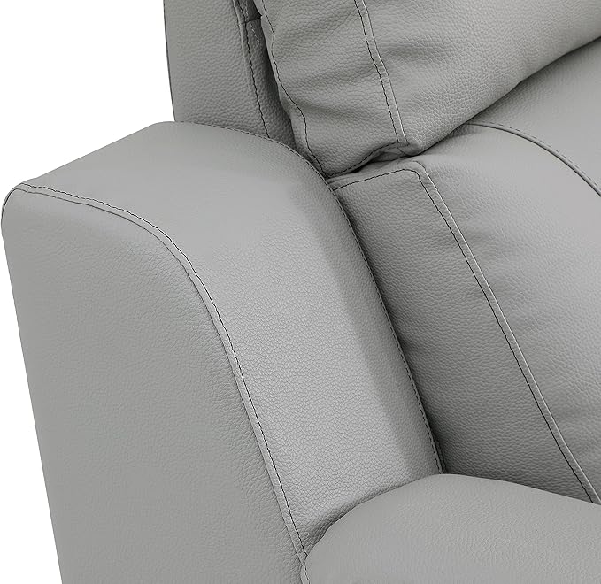 Blackjack Furniture Walker Leather Match Upholstered Reclining Living Room Chair Lava Gray