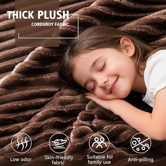 107 Boneless Modular Sectional Sofa L-Shaped Cloud Couch with Deep Seat &amp High Backrest Corduroy Couch Memory Foam Sectional Couch No Assembly Required for Living Room Apartment (Brown)