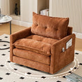 Oversized 360° Swivel Accent Armchair Chair and a Half with Side Pockets and Wide armrest Solid Metal Base Comfortable Single Sofa Chair for Living RoomBedroom Reading Room (Brown)