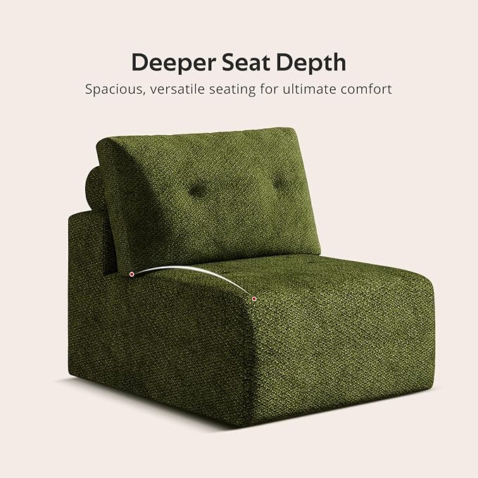 98 Chenille Sofa 3 Seater Couch for Living Room Modular Green Couch Comfy Oversized Loveseat sectional Cloud couches for Living RoomBoneless couches