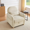 Modern Accent Chairs for Living Room Comfy Chenille Armchairs with Storage Single Reading Chairs for Bedroom Study Room Apartment Tool Free Assembly Beige