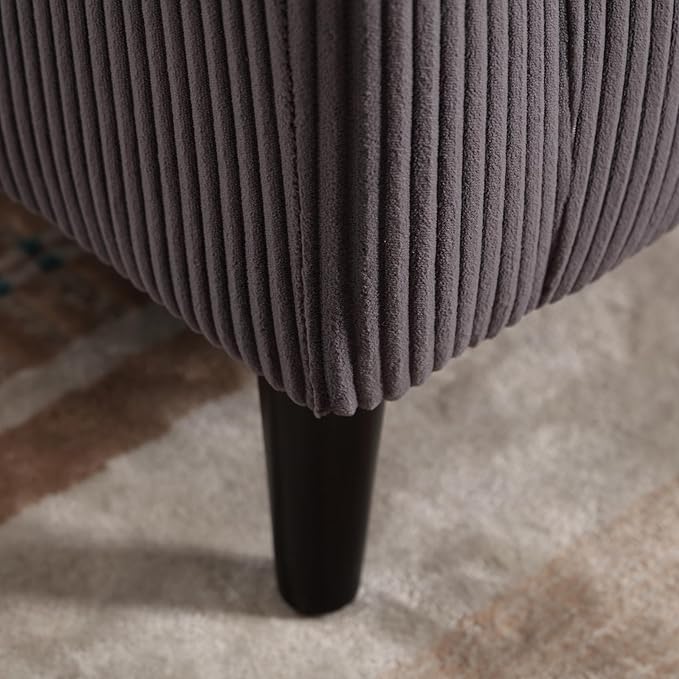 Living Room Accent Barrel Chair Century Modern Style Decorative Chair Armchair for Living Room with Thick Cushions and Pillows Comfy Single Sofa Chair Chair with Wooden LegsDark Grey