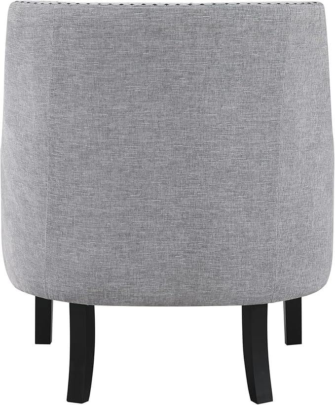Lexicon Accent Chair Reading Chair Comfy Chair for Bedroom Upholstered Armchair with Solid Wood Frame Tufted Cushion Nail Head Trim Single Sofa Chair for Living Room Office Grey Chenille