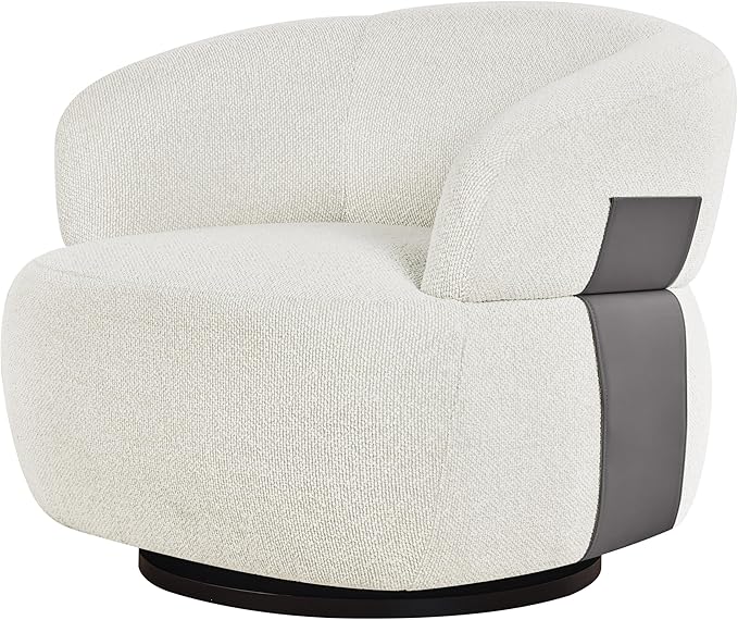 Swivel Accent Chair Modern Living Room Chairs Comfy Barrel Armchair Cozy Side Single Sofa Chair for Bedroom Reading Room Waiting Room Club Fully Assembled (Set of 1 New Beige)